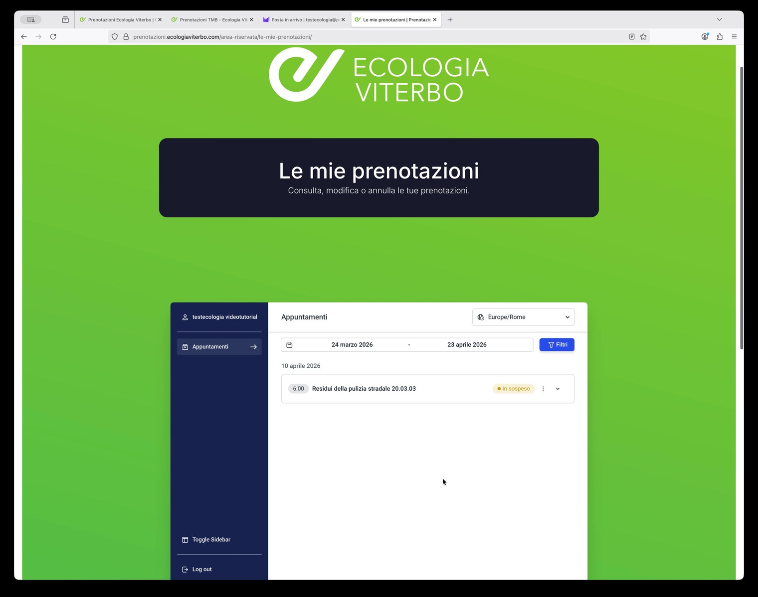 Prenotazione approvata